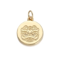 Detaillierte Makroansicht des goldenen Löwentanz-Maskenanhängers für DIY-Schmuckzubehör - Traditionelles Löwentanz-Relief (22)