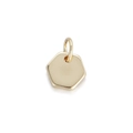 Polished gold hexagonal charm with a circular jump ring for DIY necklace making - Gold Hexagon Pendant (077-05)