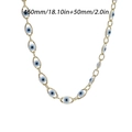 Golden stainless steel evil eye bead necklace with 460mm main chain and 50mm extender - Eye