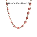 Golden evil eye charm necklace with red and black enamel beads, adjustable 460mm length - Red Eyes