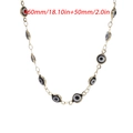 Collana occhio del diavolo oro 460mm con catena di estensione da 50mm regolabile - Occhio Nero Tondo