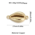 Goldener Kauri-Muschel-Anhänger aus Kupfer für DIY-Schmuck mit 17mm x 8mm Maßen - Doppelring Kaurimuschelform (YSN065-04)