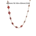 Collana malocchio dorata con perline in olio rosso e catena con chiusura regolabile - Occhio Rosso Tondo