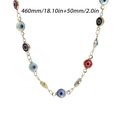 Collana dorata con ciondoli occhio del diavolo colorati e scala di lunghezza - Colori Tondi Misti