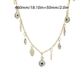 Collana hamsa e occhio del diavolo dorata catena 460mm con estensione 50mm - Ciondolo Occhio e Hamsa