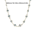 Collana occhio di Allah dorata con perline smaltate blu, 460mm con estensione di 50mm - Occhio tondo