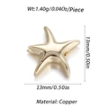 Golden starfish ocean pendant made of copper with 13mm size for jewelry DIY - Sea Star Shape (YSN065-17)