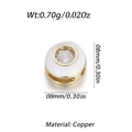 Copper bead variant with white enamel ring and sparkling zircon inlay, 8mm diameter - White Round Bead (YSD012-06)
