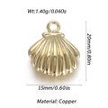 Detail showing shell pendant dimensions and copper material specs for jewelry making - Scallop Pendant (YSN106-03)