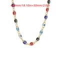 Collana malocchio dorata in acciaio inossidabile con perline colorate e catena regolabile - Colori Misti 2