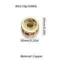 Χάλκινη χάντρα 5mm με επίστρωση χρυσού 14k και κόκκινο ζιργκόν για κοσμήματα - Χρυσό με Κόκκινο Ζιρκόνια 5mm(YSD014-19)