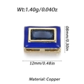 Blue rectangular copper bead with enamel coating and inlaid zircon for jewelry making - Blue Rectangle Bead (YSD012-20)