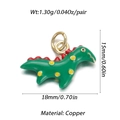 Green dinosaur brass charm with red fins and yellow dots for DIY jewelry making - Enamel Green Little Dinosaur Style (053-05)