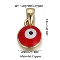 Red Evil Eye pendant in gold-plated copper for DIY jewelry making and crafts - Red Evil Eye (161-3)