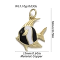Golden tropical fish pendant with black and white enamel, 1.10g copper jewelry accessory - Black and White Angelfish Pendant (YSN116-05)