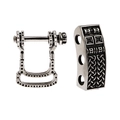 Handwoven rope bracelet accessory in vintage silver finish with mechanical texture - Silver Relief Sleeve Style (BD589-2)