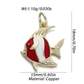 Red and white enamel fish pendant in copper with 1.10g weight and 18mm size - Red and White Angelfish Pendant (YSN116-06)