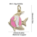 Pink and white striped tropical fish pendant in gold-plated copper for jewelry DIY - Pink and White Angelfish Pendant (YSN116-07)