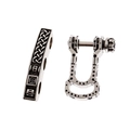 Bracciale da uomo intrecciato a mano regolabile con chiusura celtica in argento antico - Stile Curvo a Tre Fori Argento (BD591-2)