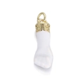 Eleganter weißer Keramik-Anhänger mit Goldfiligran für DIY-Ketten und Ohrringe - Weiße Knospenform Anhänger (077-11)