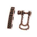 Set bracciale paracord da uomo con ciondolo a nodo celtico in bronzo e grillo a U - Stile Curvo a Tre Fori Rame Rosso (BD591-4)