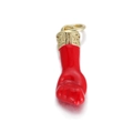 Roter Figa-Hand-Anhänger mit goldener Blumenkappe für DIY-Halsketten und Schmuckstück - Roter Faustanhänger (077-12)