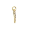 Golden vertical bar pendant with cubic zirconia stones for DIY jewelry making - Slender Bar Rhinestone Pendant (078-02) / 078-02