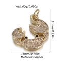 Detailed view of gold-plated copper crab pendant with cubic zirconia and black eyes - Crab Pattern (YSN148-04)