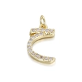 Sparkling gold Arabic letter C pendant with micro-pave cubic zirconia for DIY jewelry - Uppercase Letter C Rhinestone Pendant (078-04) / 078-04