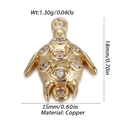 Detail of golden copper turtle pendant with cubic zirconia for DIY jewelry making - Turtle Pattern (YSN148-11)