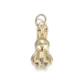 Detailed close-up of a golden bunny pendant charm with polished metallic finish - Rabbit Style (068-02)
