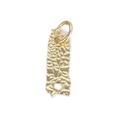 14K gold filled rectangular textured bar pendant with hammered finish for DIY jewelry - Irregular Texture Style (068-03)