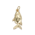 14K gold filled fish pendant charm with detailed scales and top ring for DIY jewelry - Fish Style (068-05)