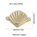 Detailed size and weight view of a golden shell-shaped copper charm for jewelry DIY - Shell Pattern (YSN148-17)