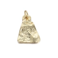 Golden trapezoid pendant with a hammered metal texture and smooth ring bail - Gold Hammered Trapezoid (079-08)