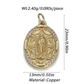 Detailansicht Jungfrau Maria Anhänger aus vergoldetem Kupfer mit Zirkonia 23x13mm - Jungfrau Maria Straßstein Oval (YSN085-06) / Gold