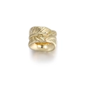 14K gold filled hollow feather charm bead with detailed texture for DIY jewelry making - Feather Style (068-16)