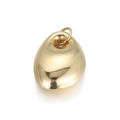 Minimalist gold bean shaped metal pendant with polished mirror finish for couples - Gold Bean Polished (079-10)