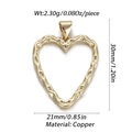 Dettaglio dimensioni di un ciondolo a cuore in rame martellato dorato - Cuore Martellato Oro Brillante (83)