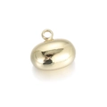 Polished gold pebble pendant with smooth mirror finish for minimalist couple jewelry - Gold Pebble Shape (079-12)
