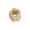 Gold-plated beaded charm with purple zircon stones for DIY necklace and bracelet - Gold Bead Texture with Purple Rhinestone (079-13)