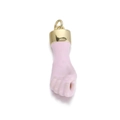 Roze emaille vuist hanger met gouden plating voor DIY sieraden maken en kettingen - Roze Vuist Stijl (YSN095-05)