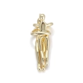 Polished gold-plated couple hugging pendant with a minimalist abstract artistic design - Gold Hugging Figures (079-15)