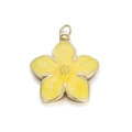 Enamel cherry blossom pendant in bright yellow finish with golden metal frame - Yellow Cherry Blossom (081-06)