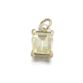 Minimalist rectangular yellow gemstone pendant in classic gold claw setting - Yellow Rectangle Gemstone Gold Base Pendant (074-03)
