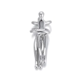 Artistic silver couple hug pendant with a minimalist abstract design in polished finish - Silver Hugging Figures (079-16)
