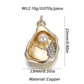 Detailansicht Auster-Anhänger aus Gold mit Perle, Abmessungen 23mm x 13mm und 2,10g Gewicht - Austernperlen-Stil (YSN090-07)