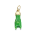 Green enamel heart gesture pendant with 14K gold plated clasp for DIY jewelry - Green Gesture Pendant (080-14)