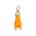 Hip hop style heart pendant in bright orange enamel with 14K gold-plated metal hanger - Orange Gesture Pendant (080-17)