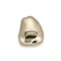 Polished gold bean drop bead charm with smooth mirror finish for DIY jewelry - Polished Bean Shape Perforated Style (YSN086-06)
